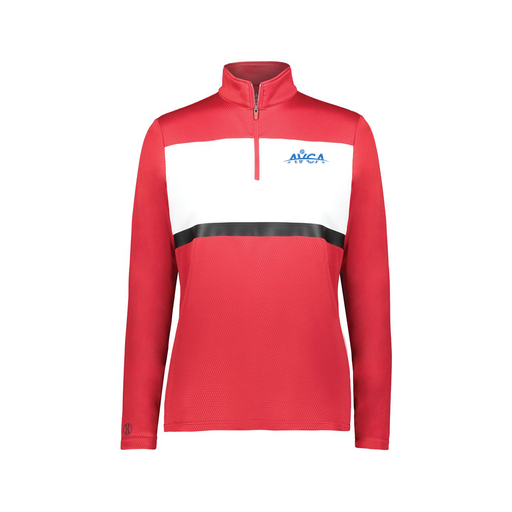 [222791.408.XS-LOGO1] Ladies Bold 1/4 Zip Pullover (Female Adult XS, Red, Logo 1)