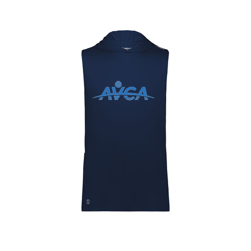 [222590.065.XS-LOGO1] Men's CoolDry Sleeveless Hoodie (Adult XS, Navy, Logo 1)