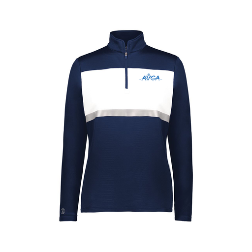 [222791.301.XS-LOGO1] Ladies Bold 1/4 Zip Pullover (Female Adult XS, Navy, Logo 1)