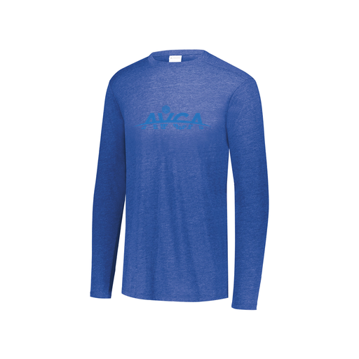 [FTLCUBRY-YS-LOGO1] Decker Youth Tri-Blend T-Shirt - Long Sleeve (Youth S, Royal, Logo 1)